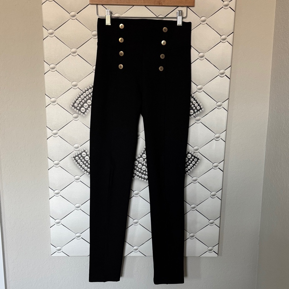 Zara Black Trousers with Gold Accents